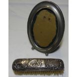 OVAL PHOTO FRAME + SILVER BACK CLOTHES BRUSH