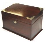 MAHOGANY FITTED JEWEL BOX WITH SILVER MOUNTS