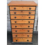 PINE TALL CHEST OF 8 DRAWERS