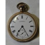 GENTS 10CT PLATED WALTHAM POCKET WATCH