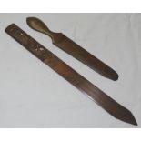 2 FRUITWOOD PAGE TURNERS (1 CARVED)