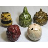 4 SYLVAC POTS - BLACKBERRY FACE POT 4898, 5383 HONEY POT, CUCUMBER FACE POT 4565 & CHUTNEY POT