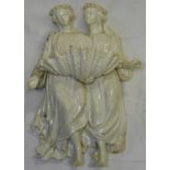 CREAM CERAMIC ANGELIC HOLY WATER WALL HANGING STOUP