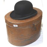 TIN HAT BOX & GENTS BOWLER HAT THE CORONET