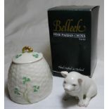 BELLEEK RG LTD ED 690/2000 + BELLEEK PRESERVE JAR