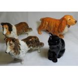 SYLVAC BLACK CAT, 5076 SPANIEL DOG + 2 SHETLAND COLLIES