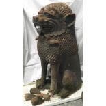 TERRACOTTA FOO DOG/LION 39'H A/F