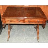 MAHOGNAY SOFA TABLE WITH 2 DRAWERS 54' EXT