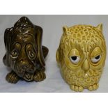 2 SYLVAC MONEYBOXES OWL 5106 + BLOODHOUND 5103