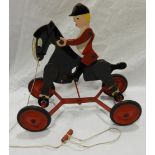 TRIANG PULL ALONG WOODEN HORSE & RIDER