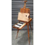 ARTISTS EASEL WITH WATERCOLOURS TO BOX