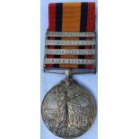 MEDALS - SOUTH AFRICA WITH 4 CLASPS TO 5629 PTE W.CURTIS SOMERSET LT INFY