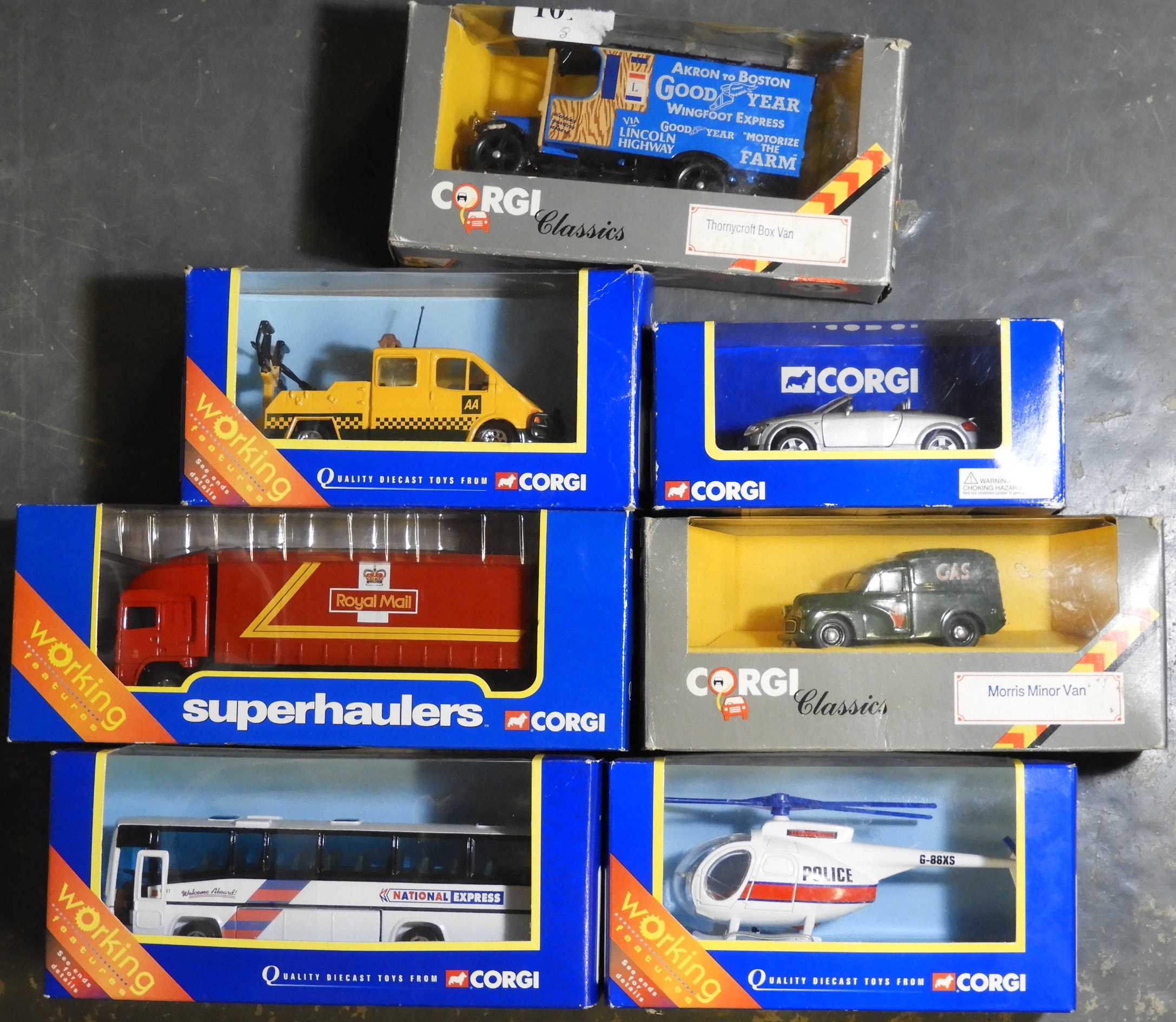 7 BOXED CORGI VEHICLES