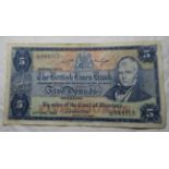 BANKNOTES - THE BRITISH LINEN BANK £5 23rd APRIL 1968 - L/12 049315