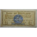 BANKNOTES - BANK OF SCOTLAND £1 A/O 0921941