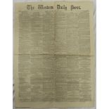 1877 EDITION OF WESTERN DAILY PRESS BRISTOL