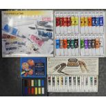 WATERCOLOUR SET, 12 OILS SET + 12 PASTEL SET