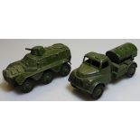 DINKY 676 ARMOURED PERSONNEL CARRIER + 643 ARMY WATER TANKER ORIGINAL PAINT