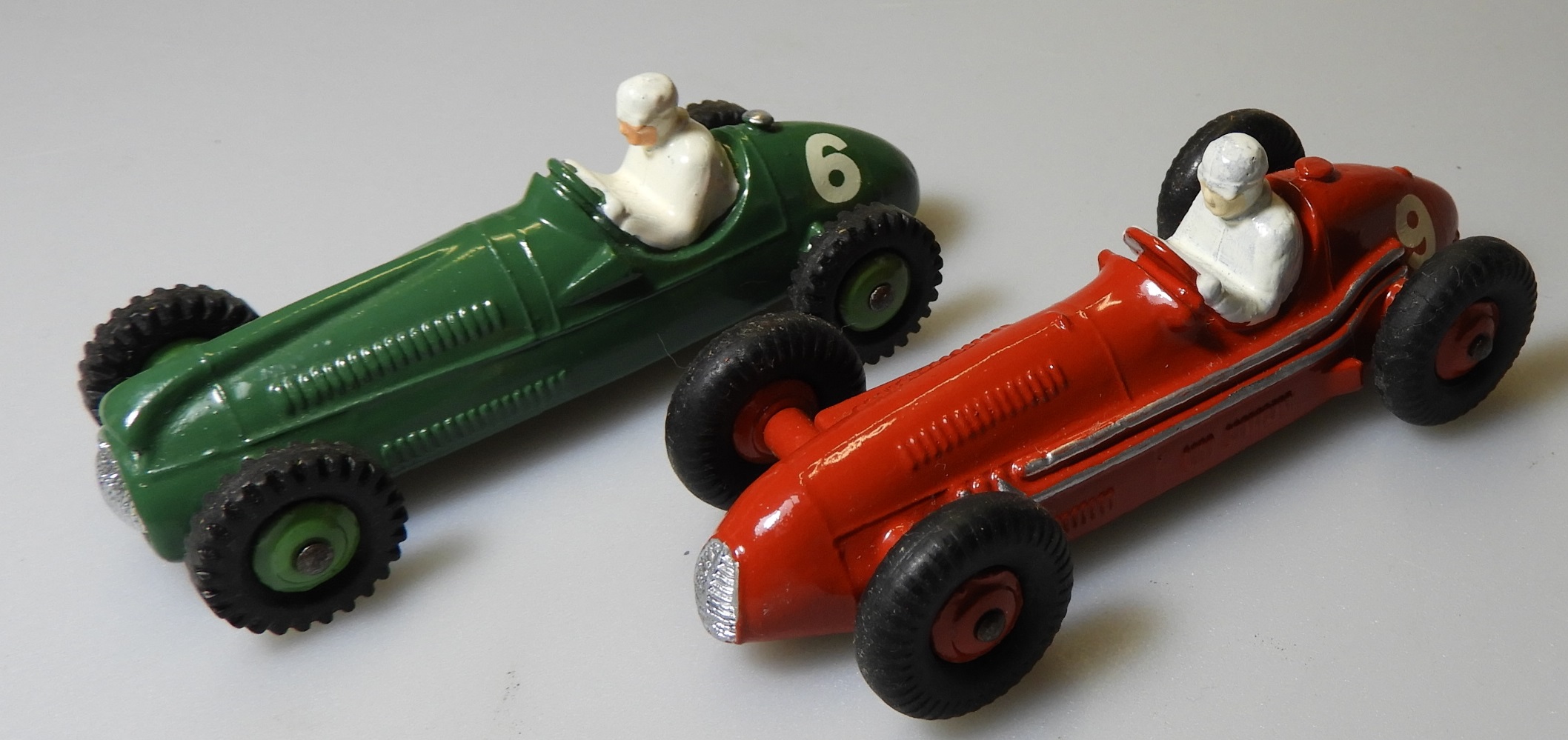 DINKY 231 MASERATI + 233 COOPER BRISTOL RACE CARS REPAINTED