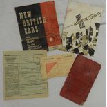 BOOKS - LOTS ILLUSTRATED CAR GUIDE, FUEL RATION BOOK, 1903 OS MAP, AUSTIN GYPSY BOOKLET