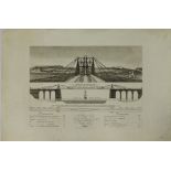 PLAN & VIEW OF A CHAIN BRIDGE OVER THE MENAI AT BANGOR FERRY 1820