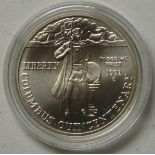 COINS - USA 1992 COLUMBUS ONE DOLLAR