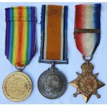 MEDALS - WORLD WAR ONE TRIO TO 7055 PTE B.CARR I/WILTS:R