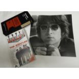 2 BEATLES VIDEOS & JOHN LENNON PHOTO POSTER