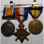 MEDALS - WORLD WAR ONE TRIO TO 123 PTE A.JAMES WELSH REGIMENT & CYCLE CORPS