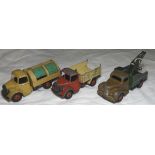 DINKY BEDFORD REFUSE & TIPPER TRUCKS & COMMER RESCUE (3)