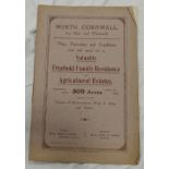 1917 SALES PARTICULARS WIDEMOUTH BAY, MARHAMCHURCH, WEEK ST MARY & STRATTON INC LANGFORD HELE/