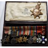 MEDALS - 1914-15 STAR TO LT COMMR TO G.B VILLIERS RN & GROUP OF 11 MINIATURES