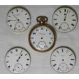 GOLD PLATED POCKET WATCH CASE & WATCH MOVEMENTS