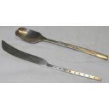 SILVER ARTS & CRAFTS SPOON & KNIFE 34.2G