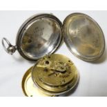 SILVER CASED POCKET WATCH T.R. RUSSELL