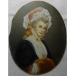 UNFRAMED MINIATURE PORTRAIT OF A LADY