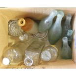 BOX OF OLD BOTTLES & TABLE SALTS