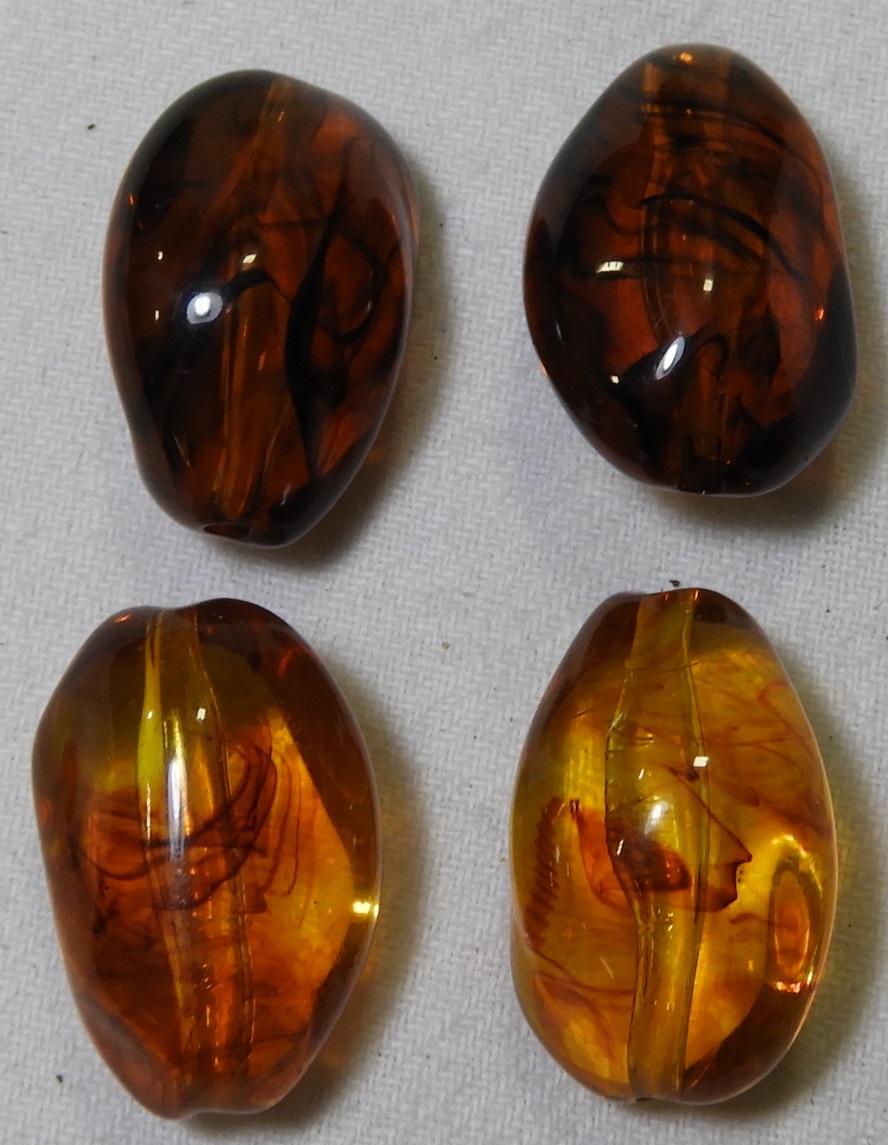 4 AMBER BEADS 12G