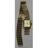 9CT GOLD ROTARY LADIES WRISTWATCH TO GOLD BRACELET STRAP