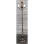 AMERICAN BRASS & MARBLED LAMP STANDARD