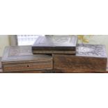 3 WOODEN TABLE BOXES