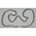 SILVER CURB LINK NECK CHAIN