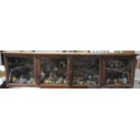 COLLECTORS WALL HANGING CURIOSITY CABINET & CONTENTS 47'x12.5'