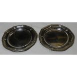 SILVER PAIR COIN DISHES (MARKED 87) 87.9G