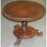 SMALL MAHOGANY TIP TOP PEDESTAL TABLE