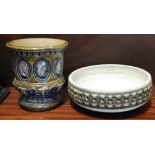 JERSEY POTTERY BOWL & DOULTON/BRETBY STYLE JARDINIERE