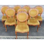 8 GOLD UPHOLSTERED DINING CHAIRS