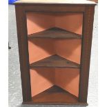 MAHOGANY INLAID CORNER WALL SHELF