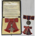 MBE & 1953 CORONATION MEDALS + MINIATURES IN CASE