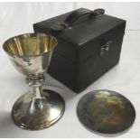 SILVER COMMUNION CUP & PATTEN (CASED) 214G